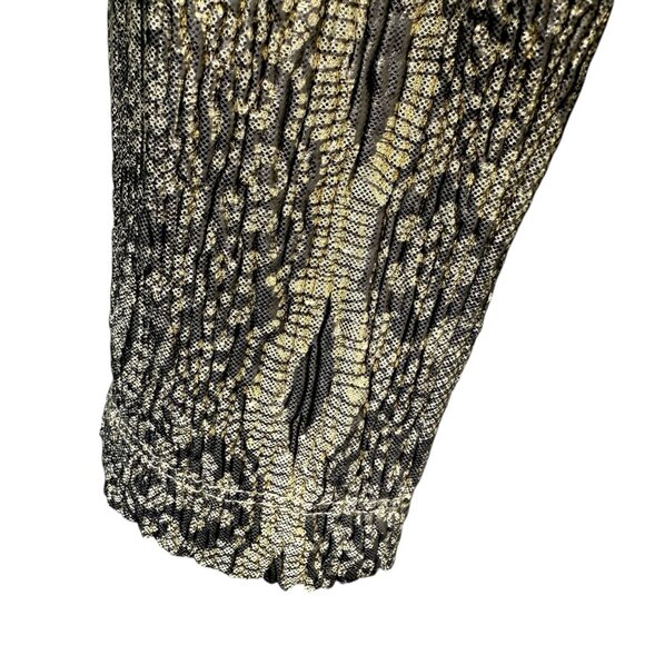 CHICOS Metallic Jacket Medium (Chicos1) Gold Snake Stretch Women Evening Top NWT - Picture 9 of 11